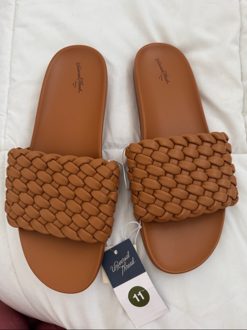 Universal Thread Braided Slide Sandals in Cognac